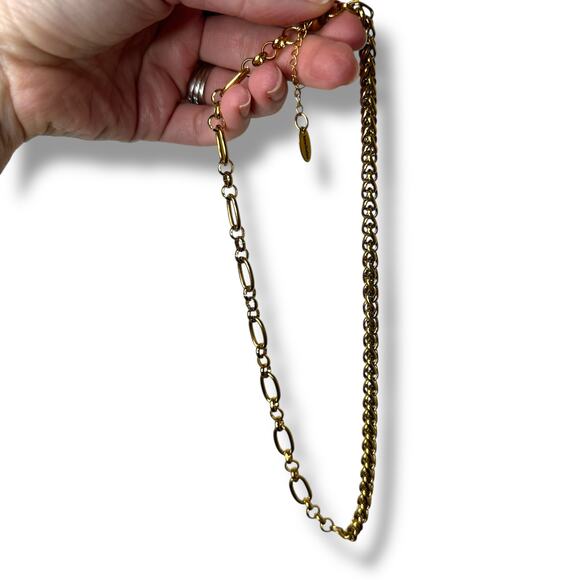 Keachains Handmade 18k Gold Plated Stainless Steel Wheat Cable Chocker Necklace - Picture 2 of 5